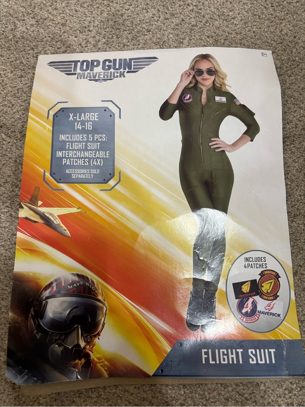 Top Gun Maverick Flight Suit Halloween Party Costume Women’s XL 14-16